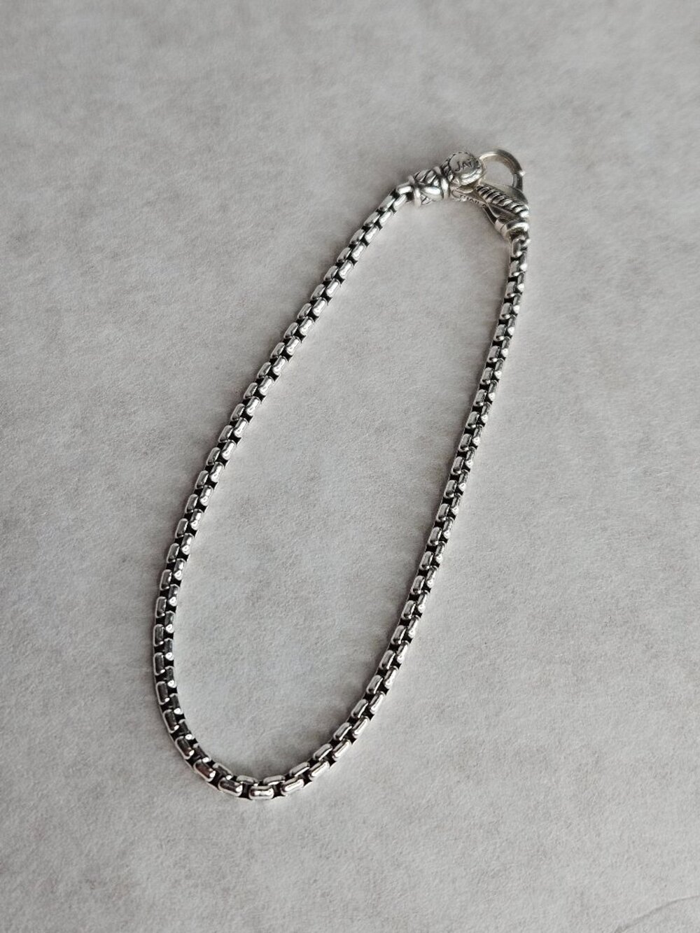 925 Sterling Silver JAI by John Hardy Box Chain Bracelet 7 Inches